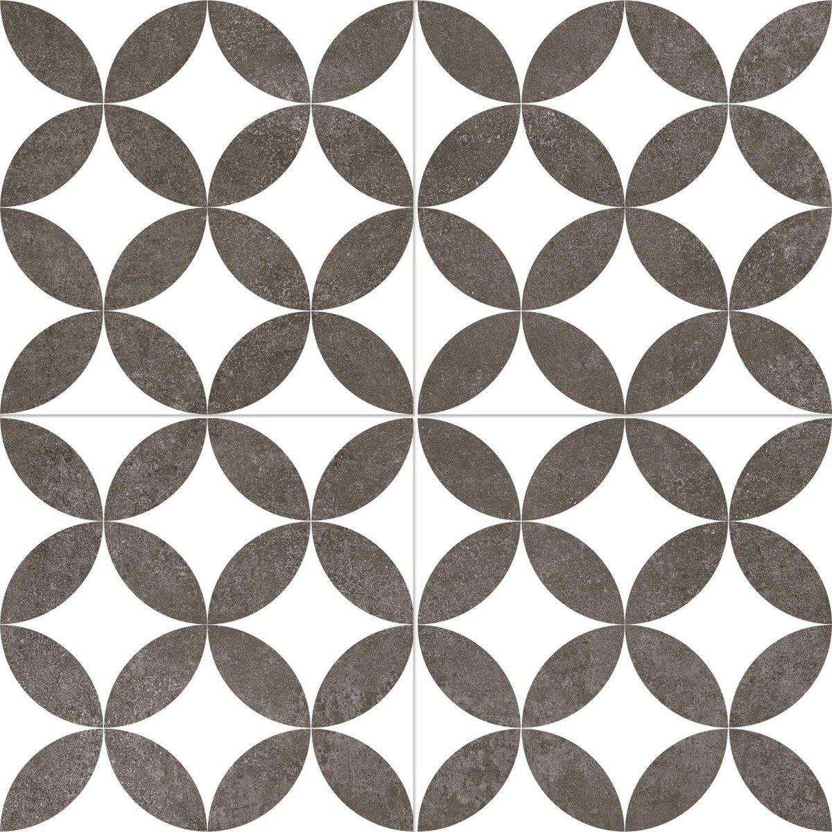Ripley Black & White Pattern Ceramic Tile 450x450mm