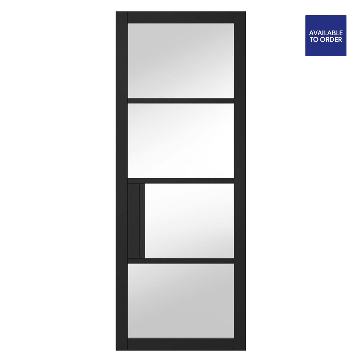 Chelsea 4 Panel Glazed Pre-Finished Black Doors