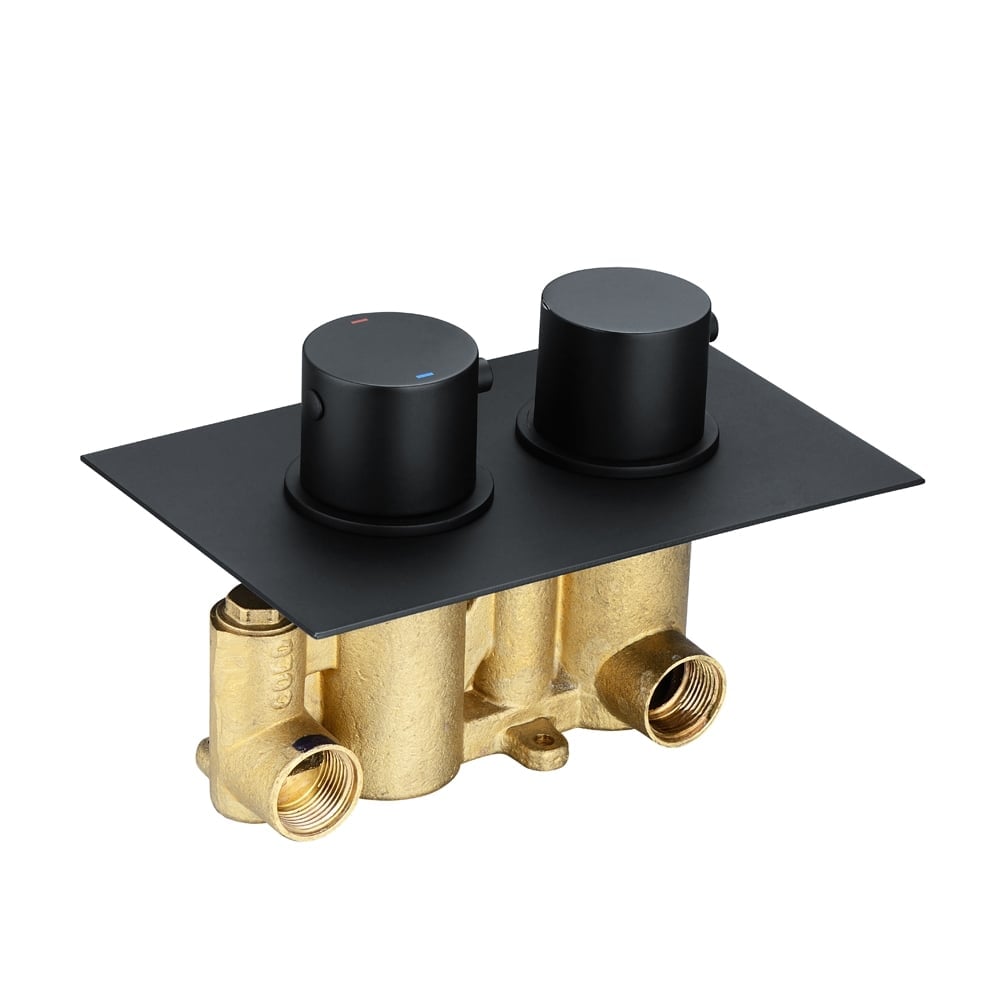 Zena Matt Black Single Outlet Round Concealed Valve