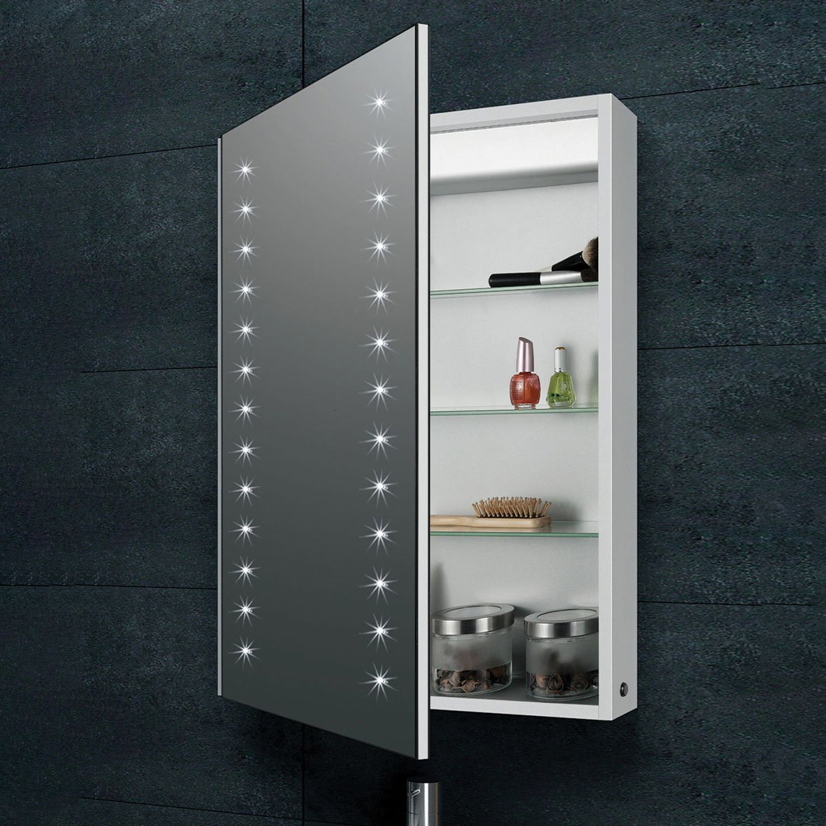 Apollo LED Mirrored Wall Cabinet 500x700mm