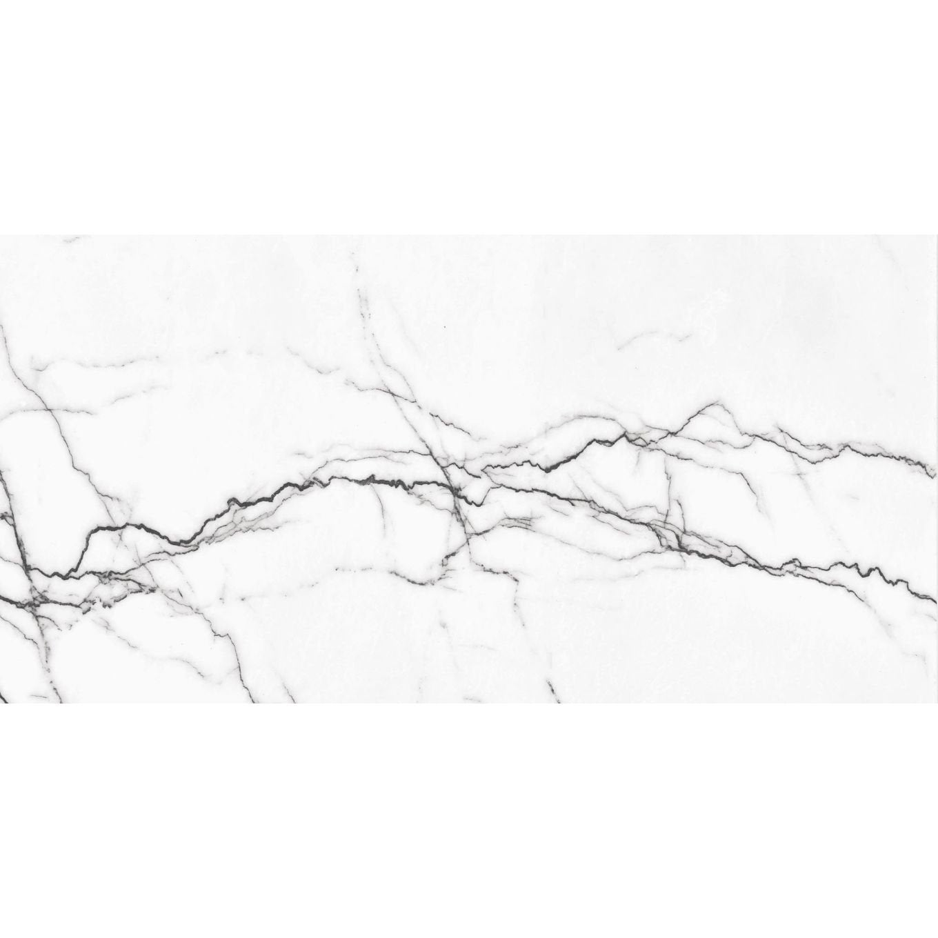 Sektor White Marble Uniglow Porcelain Tile 1200x600mm