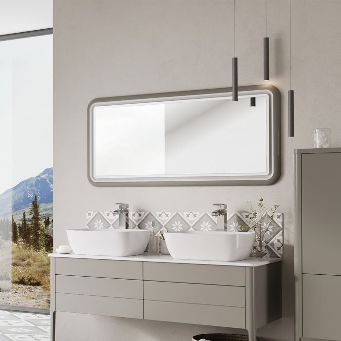 Stonehouse French Grey Illuminated LED Mirror 980mm
