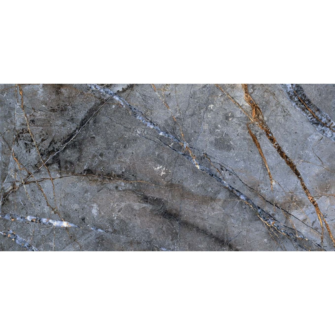 Stockton Blue Gloss Porcelain Tile 1200x600mm