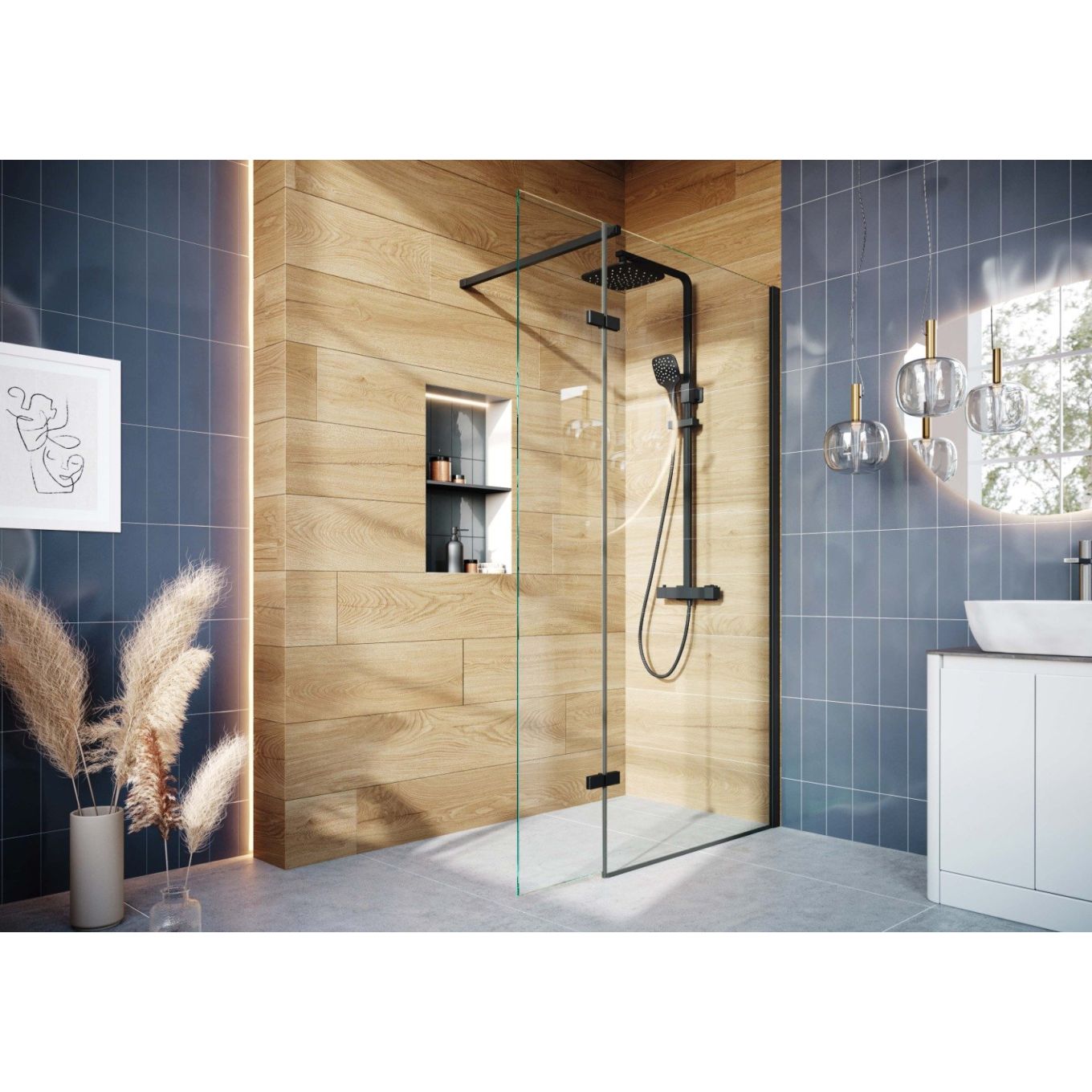 Luso Avon Grey Gloss Ceramic Tile 100x300mm