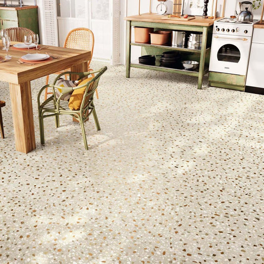 Soprano Crema Matt Terrazzo Porcelain Tile 1000x1000mm
