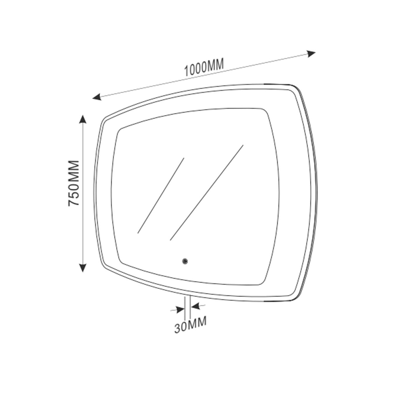 Talbot LED Backlit Mirror with Glass Surround 1000x750mm