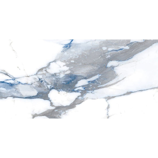 Charlie Blue Marble Gloss Porcelain Tile 600x1200mm
