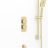 Quadro soft square shower valve – 2 handle, dual outlet – Brushed Brass