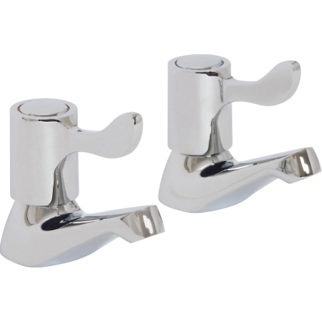 Elegant Haven Skara Chrome Lever Basin Pillar Taps