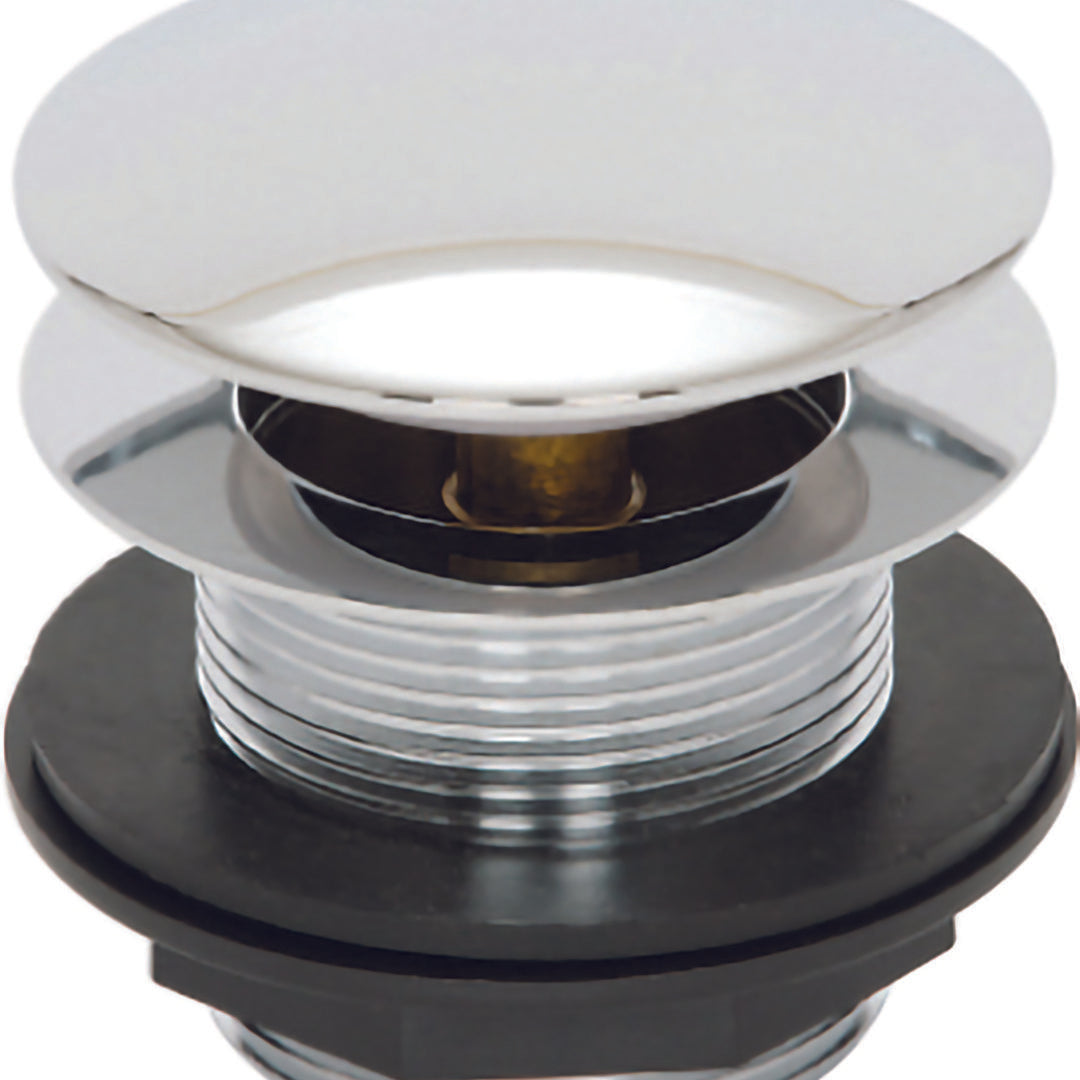 Elegant Haven Chrome Push Button Bath Waste No Overflow