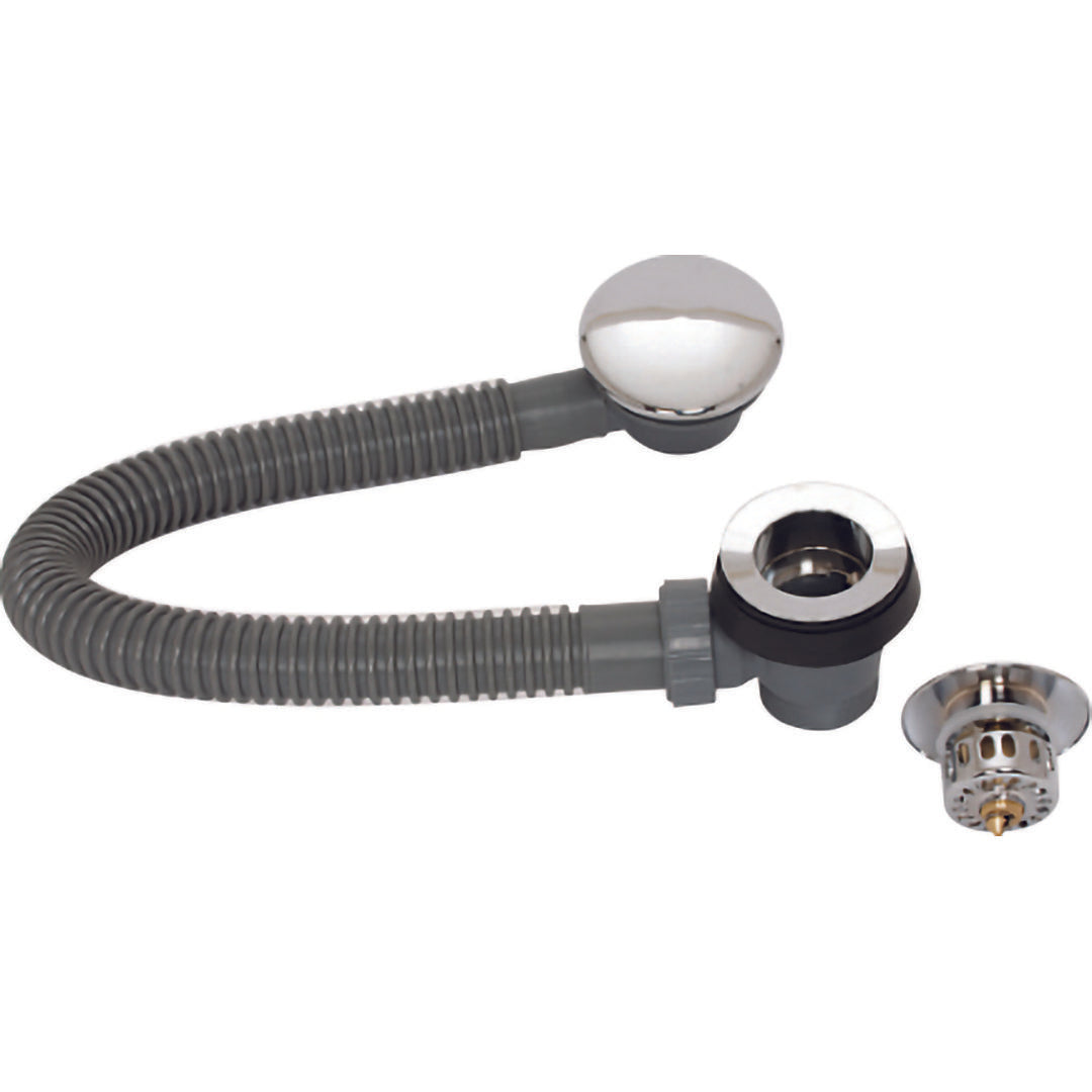 Elegant Haven Chrome Easy Clean Push Button Bath Waste And Extended Overflow 1