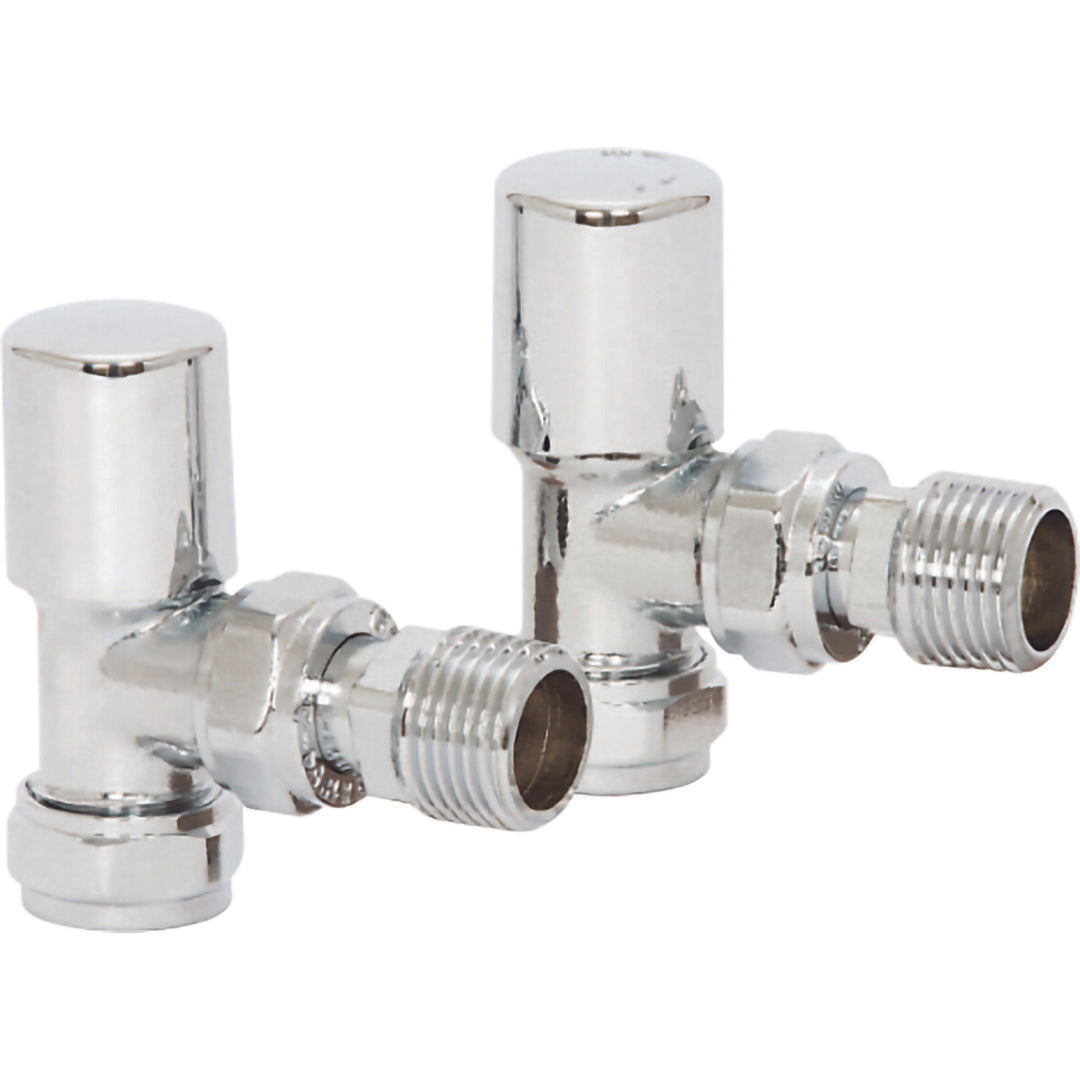Elegant Haven Round Head Mini Chrome Angled Radiator Valves