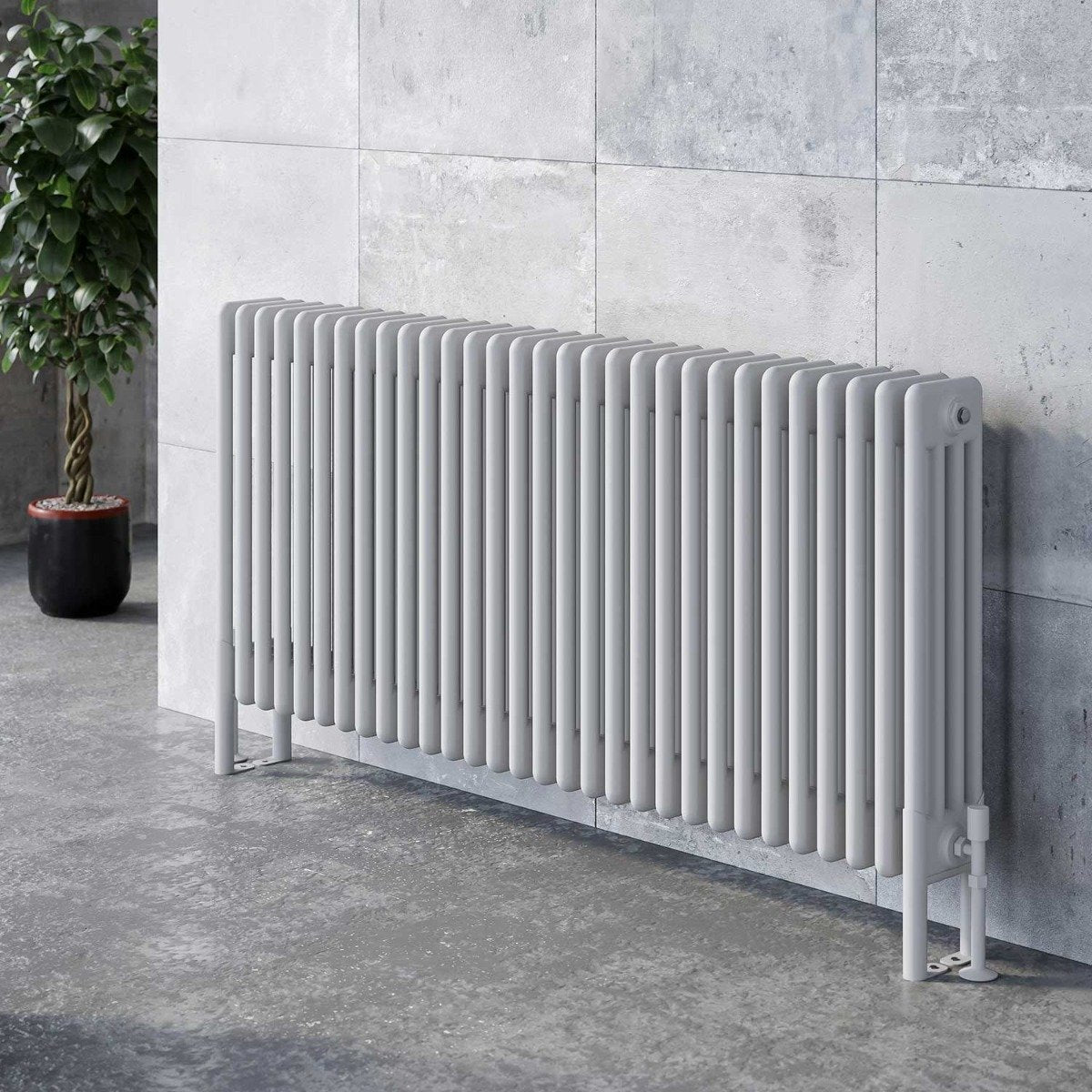 Upton White Quadruple Horizontal Column Radiator 600x1370mm