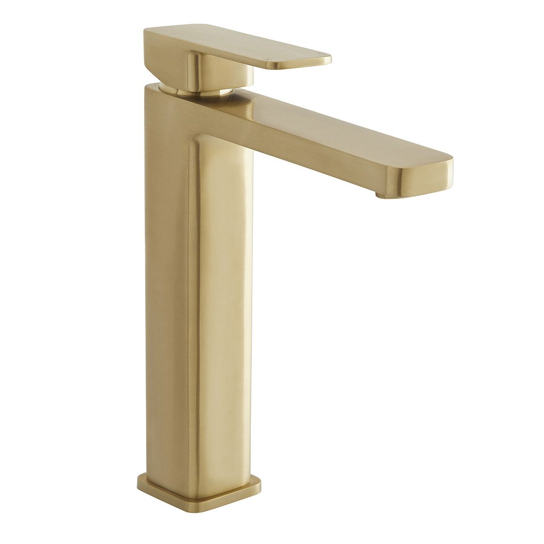 Elegant Haven Fife Brushed Brass Tall Basin Mixer Tap 1
