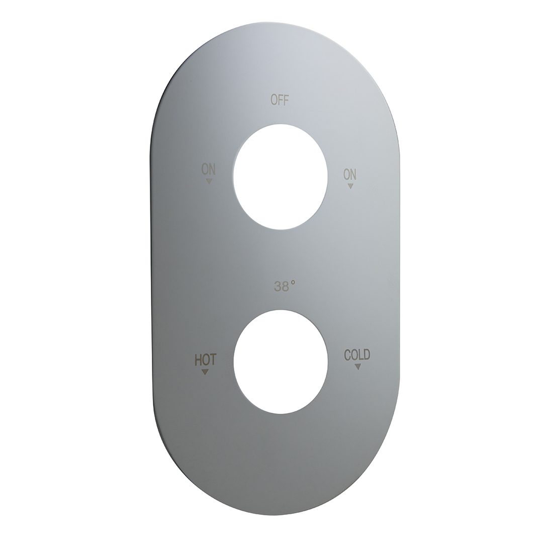 Elegant Haven Oban Oval Chrome 2 Hole Dual Flow Face Plate