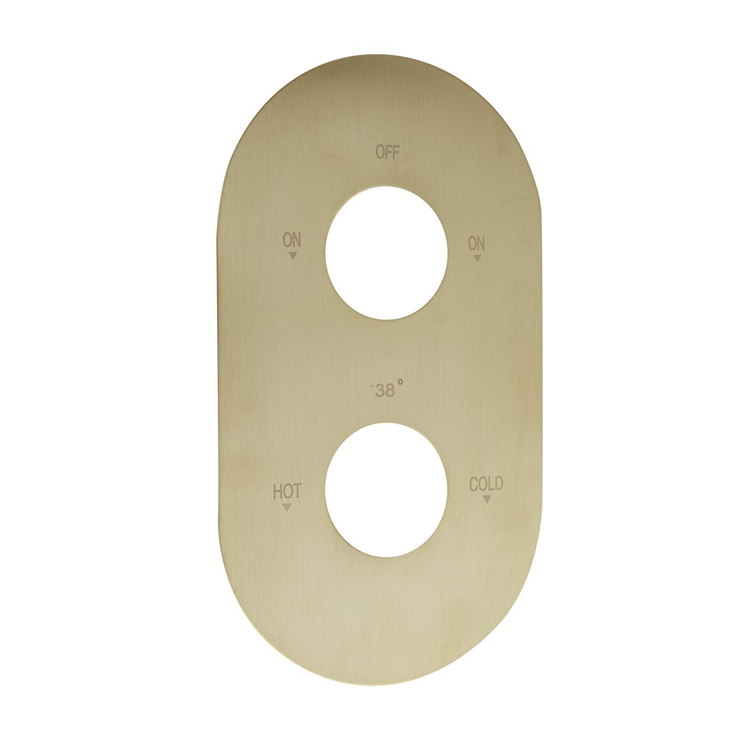 Elegant Haven Oban Oval Brushed Brass 2 Hole Dual Flow Face Plate 1