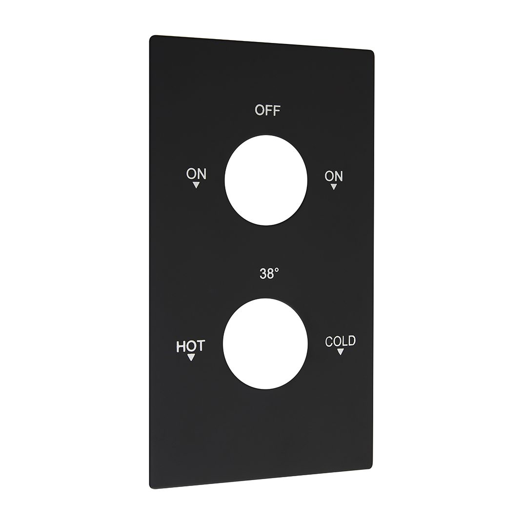 Elegant Haven Oban Square Black 2 Hole Dual Flow Face Plate 1