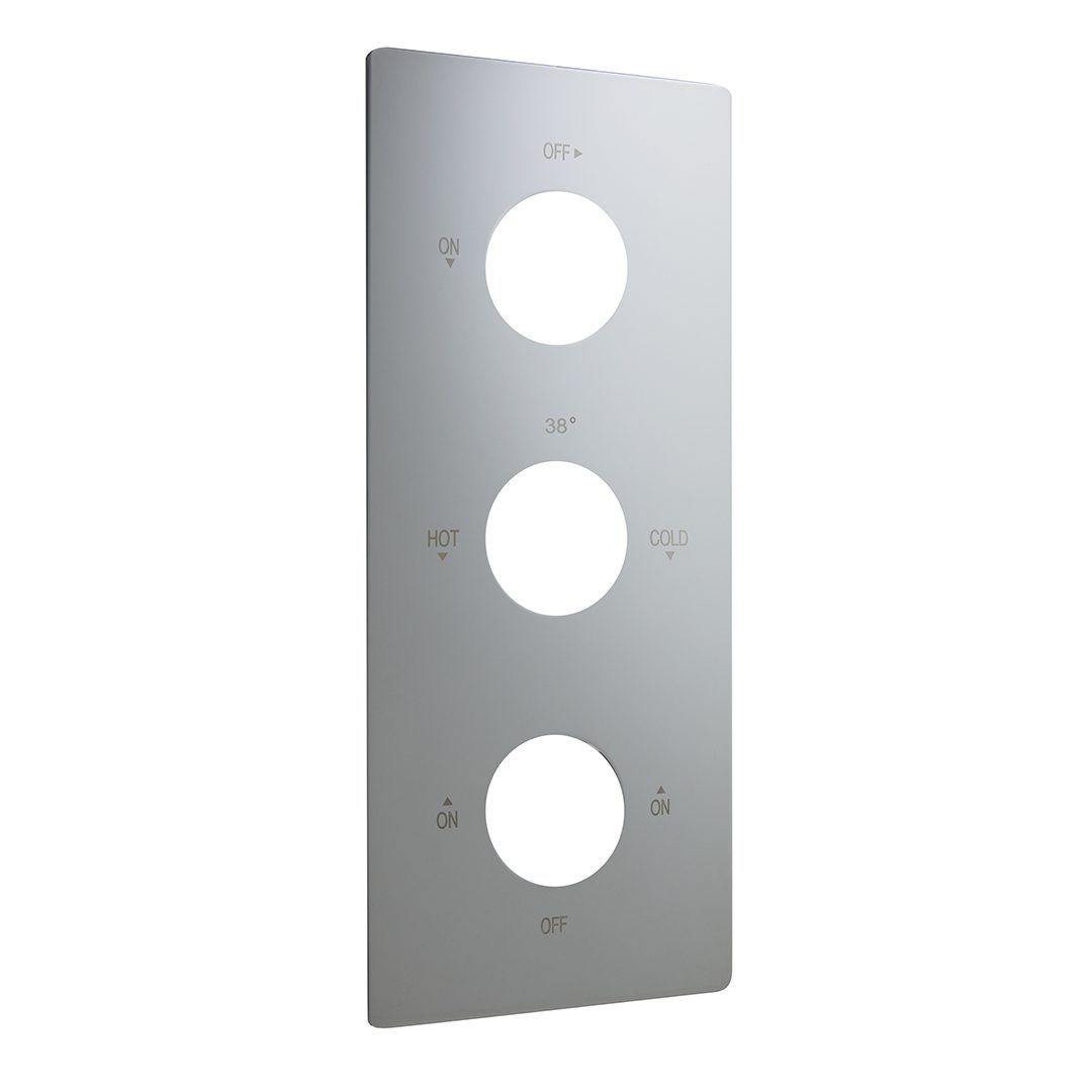 Elegant Haven Oban Square Chrome 3 Hole Triple Flow Face Plate