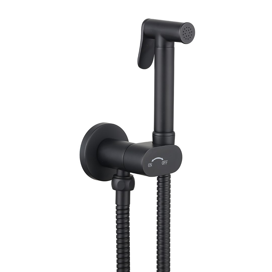 Elegant Haven Conan Matt Black Douche With Integrated Isolator Valve 1