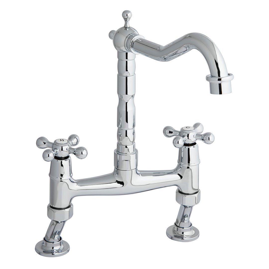 Elegant Haven Balmoral Bridge Chrome Sink Mixer
