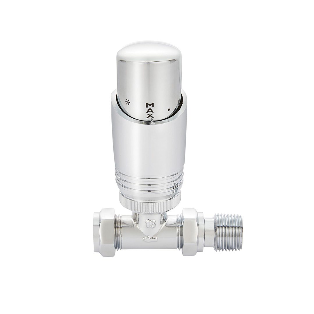 Elegant Haven Trv Thermostatic Chrome Straight Radiator Valves
