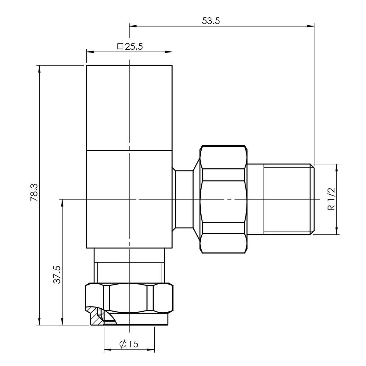 Square White Angled Pair of Radiator Valves
