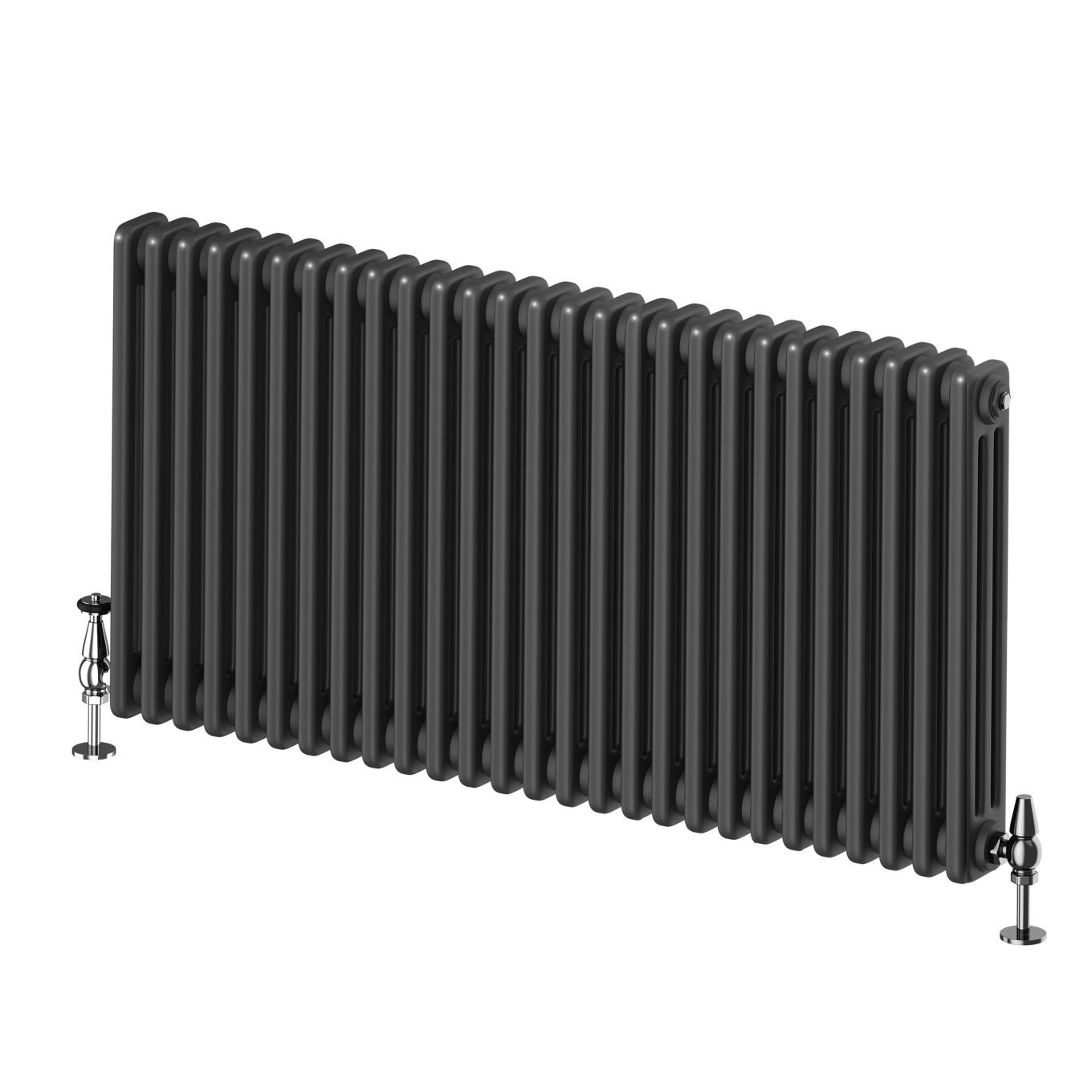 Upton Matt Black Triple Horizontal Column Radiator 600x1190mm