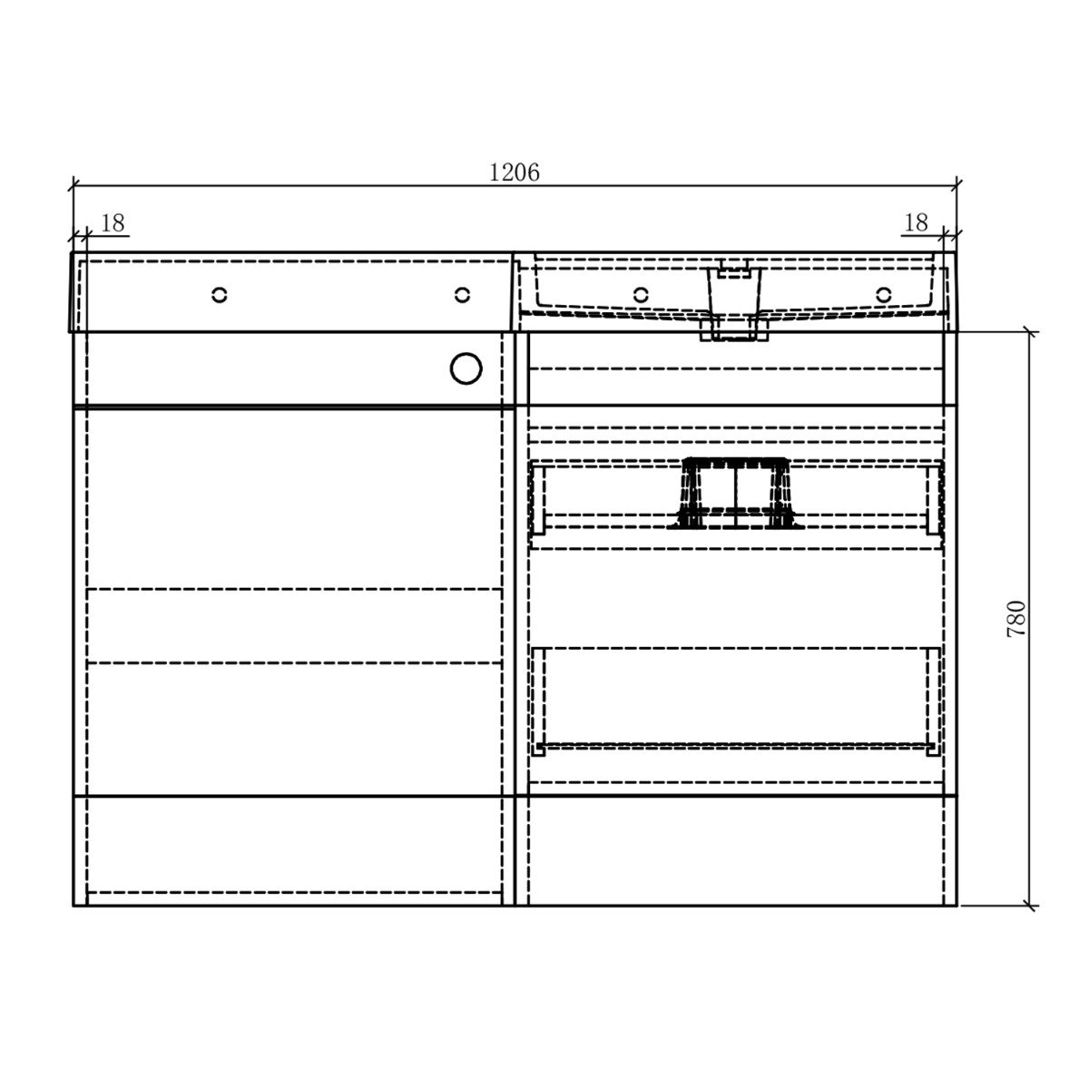 Summers Natural Oak Right Hand Combination Vanity Basin and WC Unit 1200mm