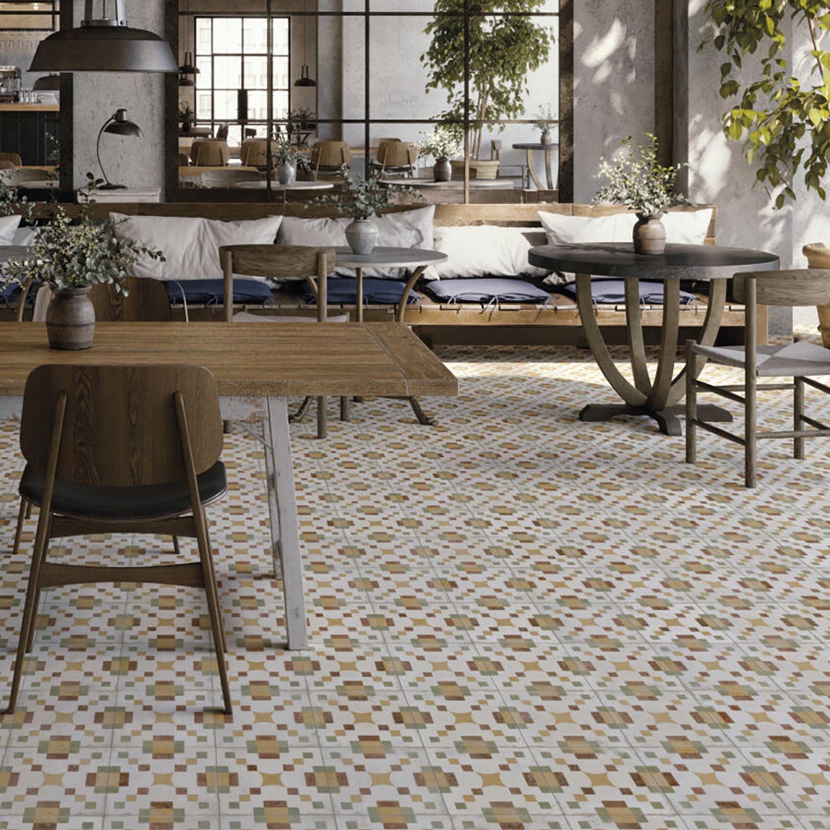 Machu Campanara Matt Porcelain Patterned Tile 223x223mm