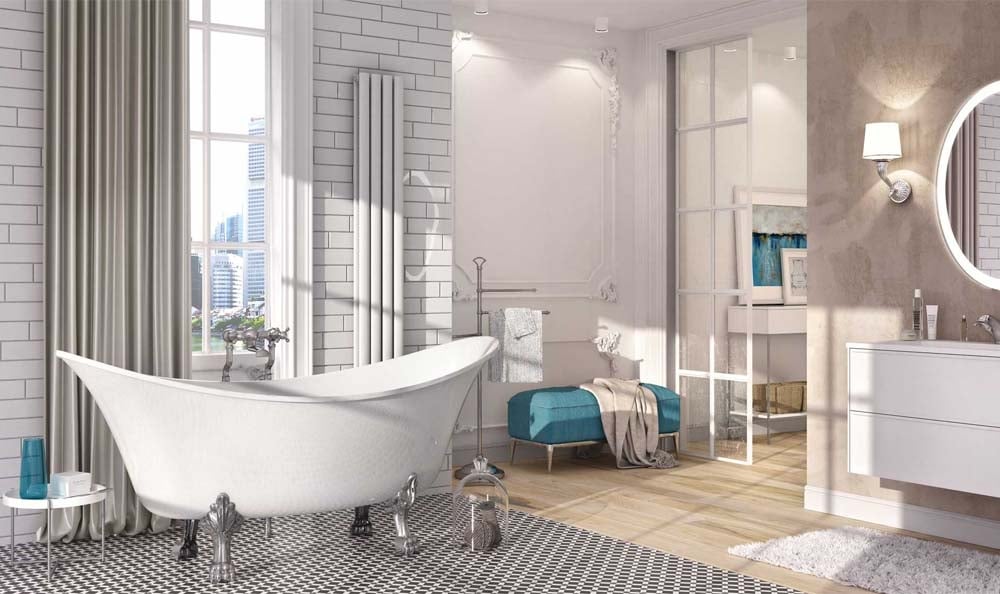 Ahana Traditional Freestanding Bath with Chrome Claw Feet 1730x750mm
