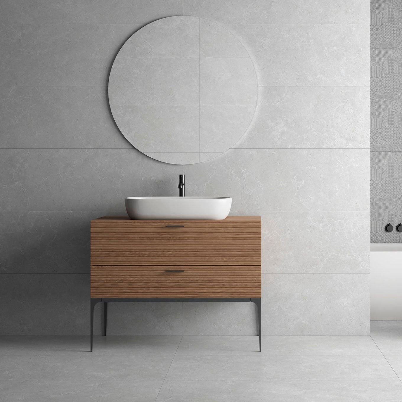 Houston Matt Grey Ceramic Tile 1200x400mm