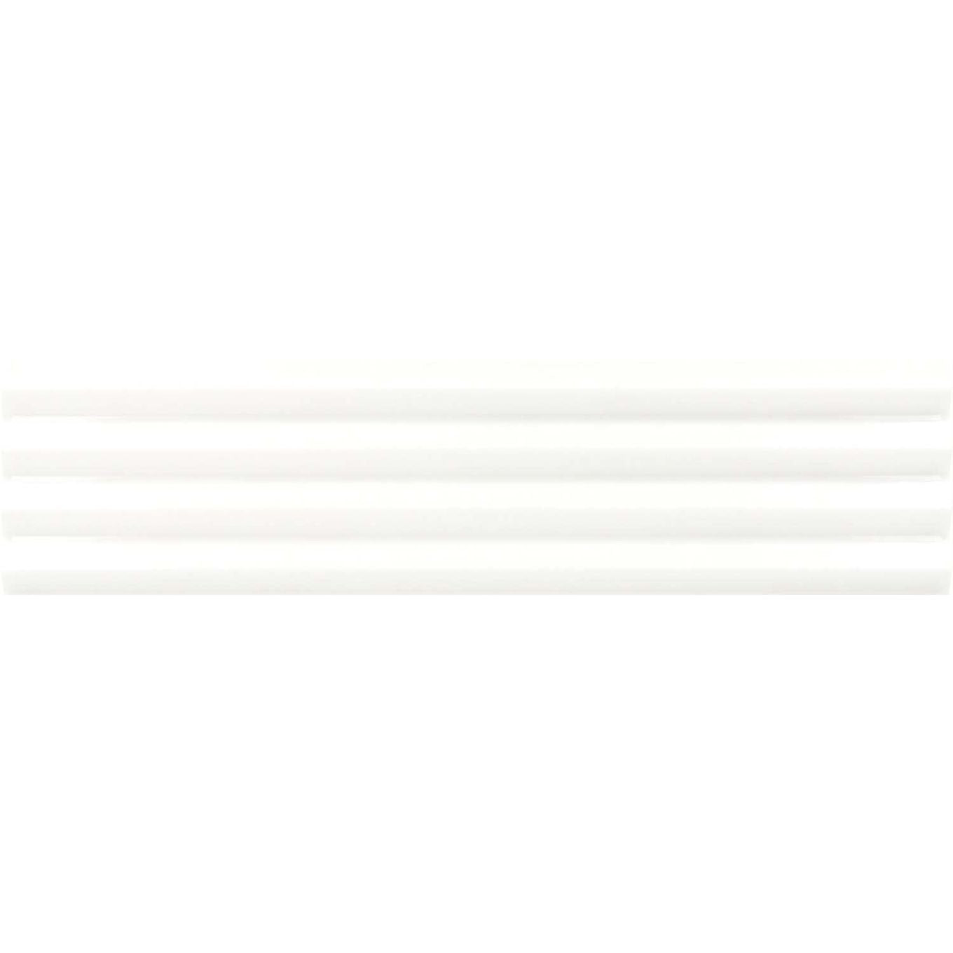 Accordion Ribbed White Matt Ceramic Brick Tile 200x50mm