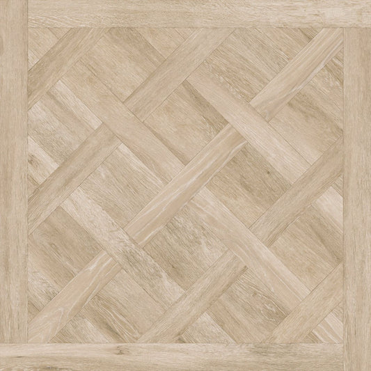 Axton Beige Parquet Wood Effect Porcelain Tile 600x600mm