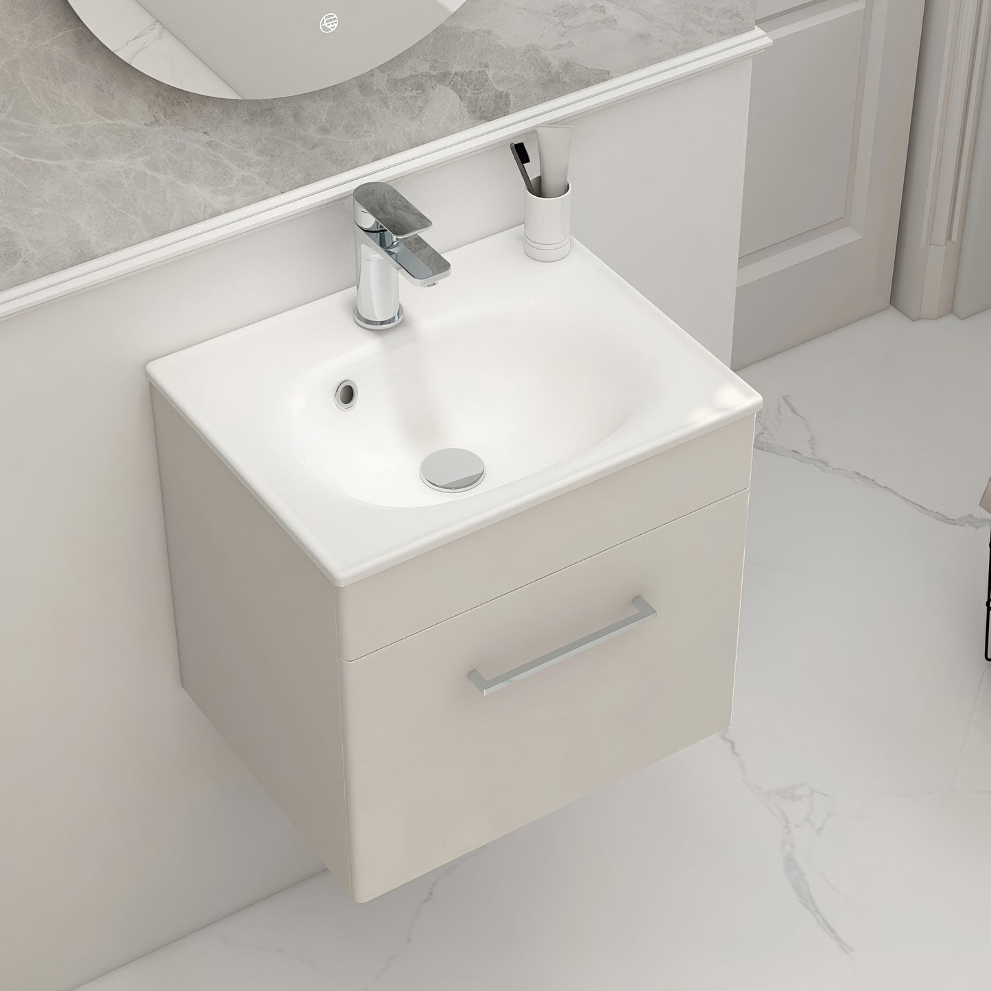 IMEX Ivan Wall Mounted Single Drawer Unit Matt White