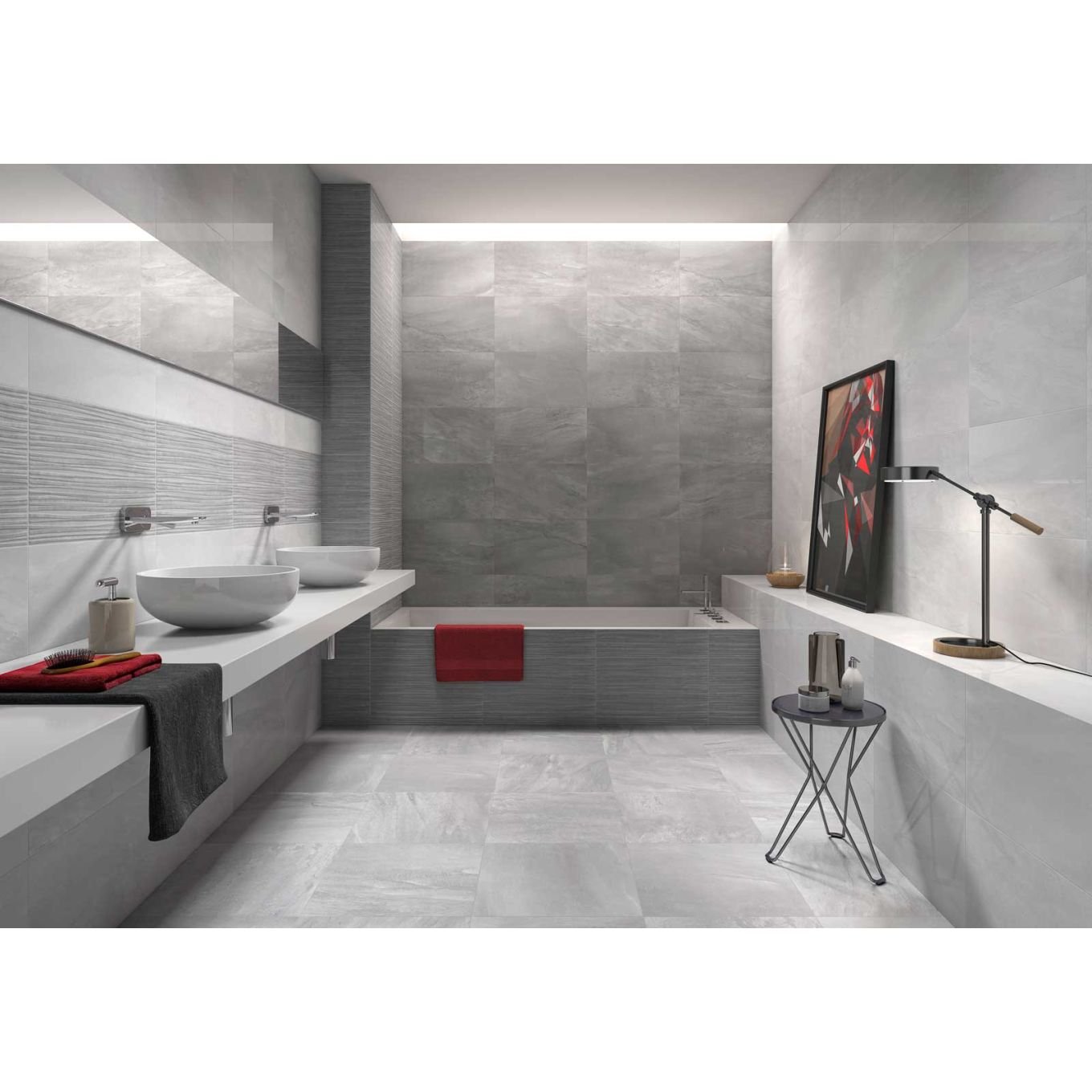 Fin Grey Ceramic Tile 333x550mm