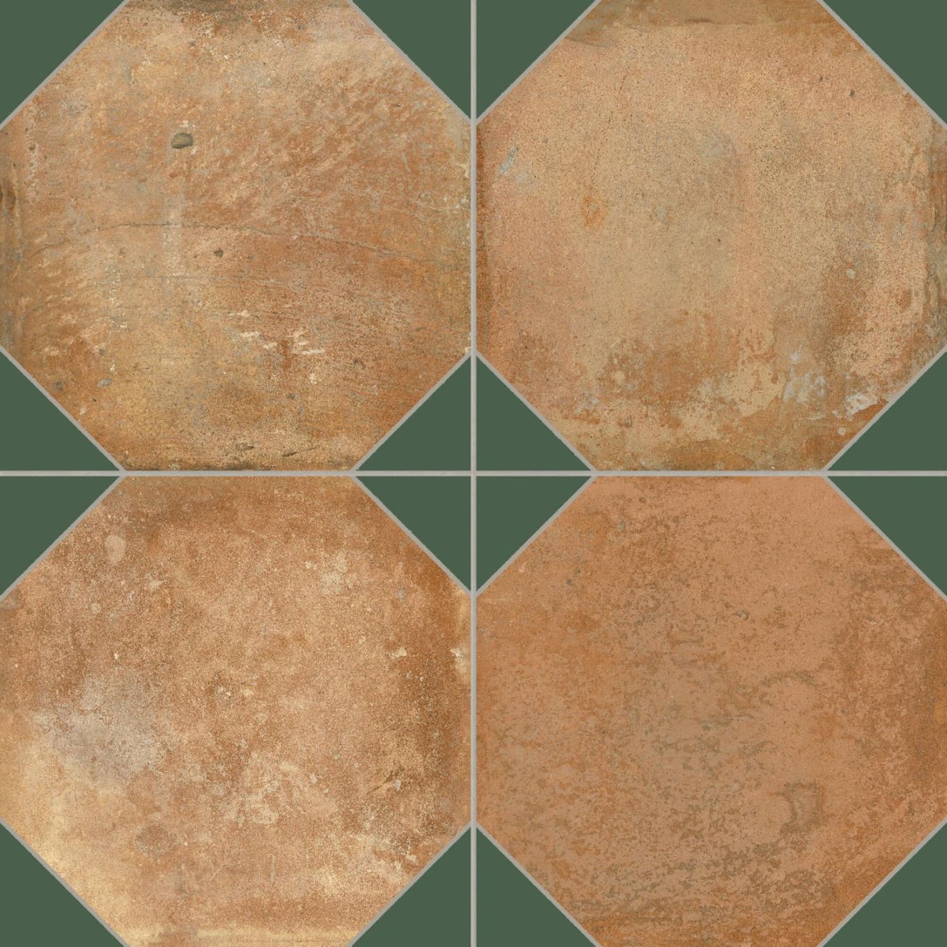 Natura Matt Porcelain Sage Patterned Terracotta Tile 452x452mm