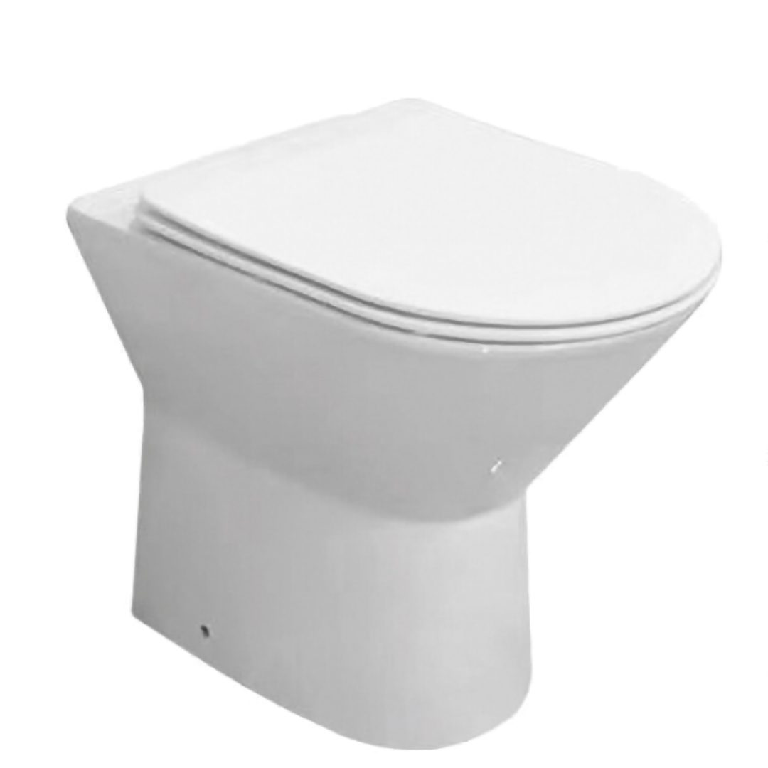 Elegant Haven Fyne Rimless Comfort Height Back To Wall Pan With Soft Close Seat And Cover 25131-