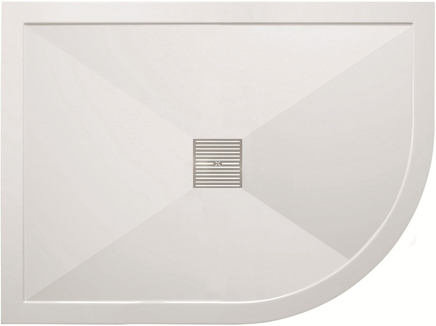 Offset Quadrant 25mm Stone Resin Shower Tray & Waste
