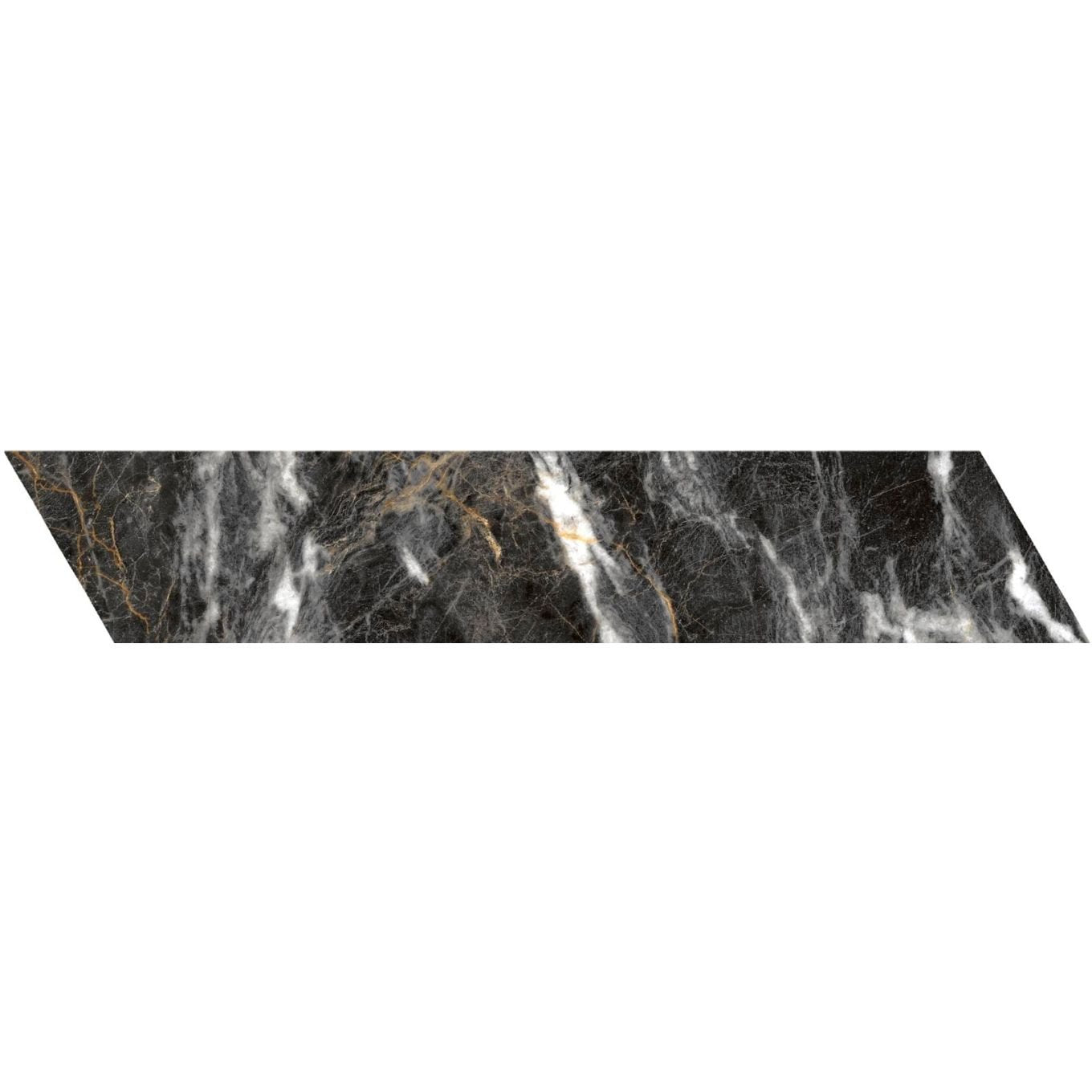 Salerno Black Matt Marble Chevron Tile 80x400mm
