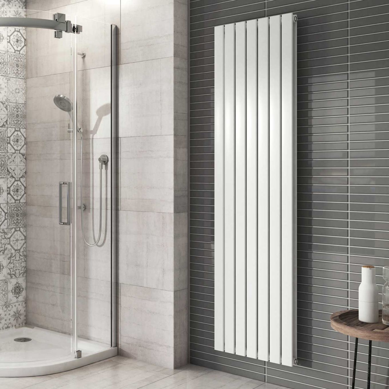 Perth White Single Vertical Flat Panel Radiator 1800x475mm