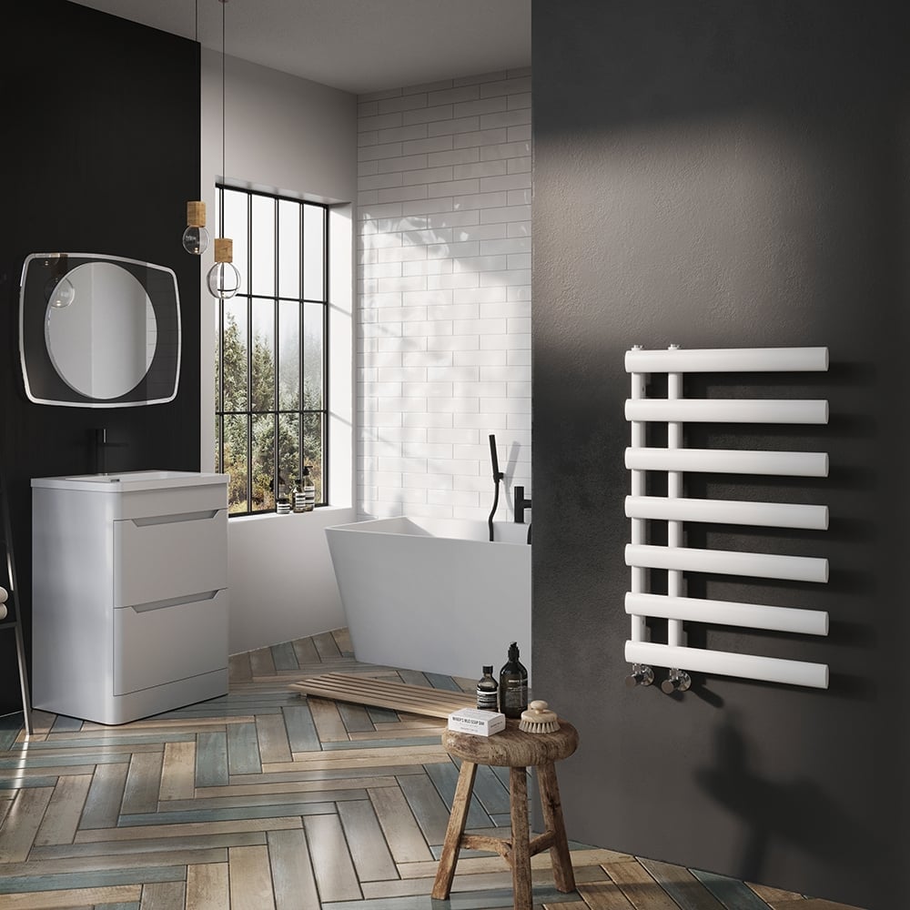 Dunwell White Heated Towel Rail 780x500mm