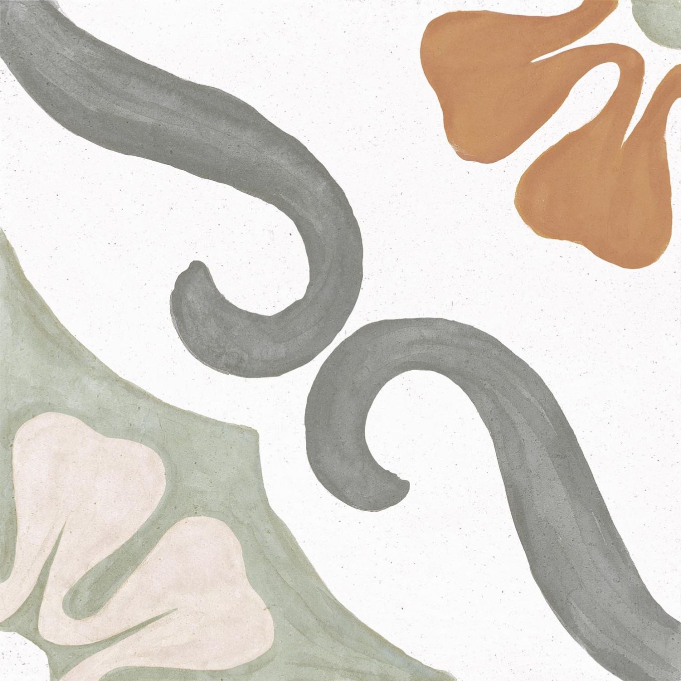 Sicily Green Matt Porcelain Patterned Tile 223x223mm