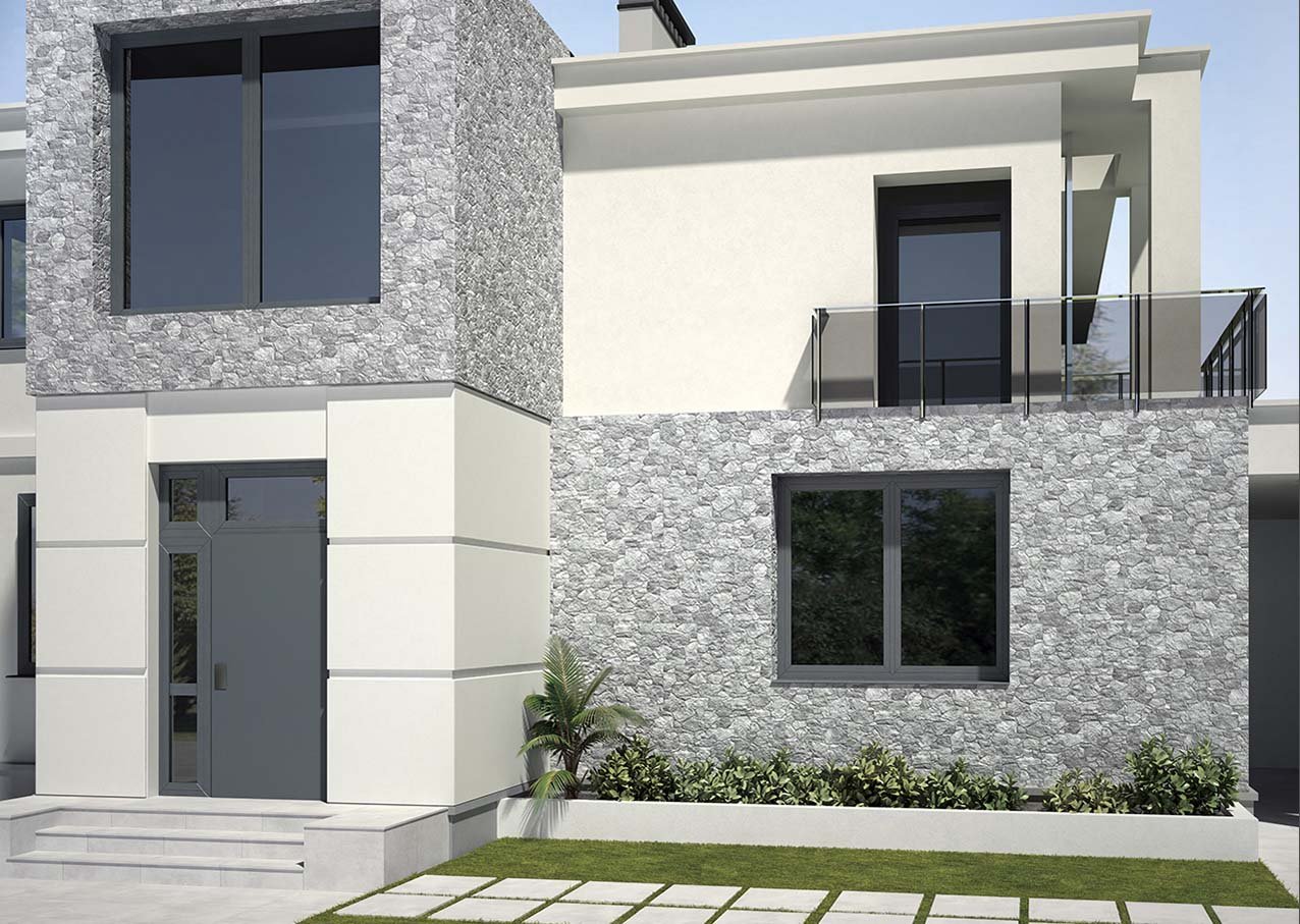 Topeka Grey Stone Wall Porcelain Tile 320x890mm