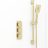 Quadro soft square shower valve – 3 handle, 3 outlet – Brushed Brass
