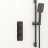 Quadro soft square shower valve – 3 handle, 3 outlet – Matt Black
