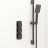 Quadro soft square shower valve – 3 handle, 3 outlet – Matt Black