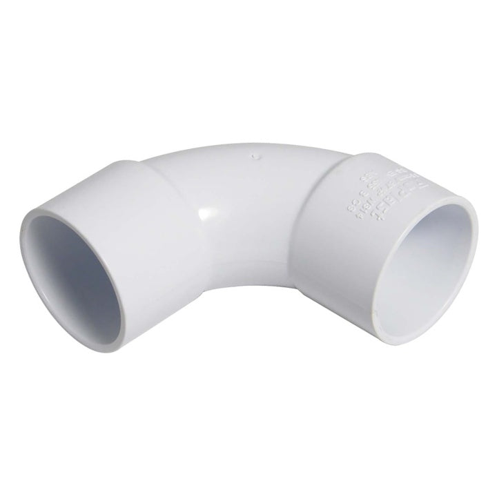 32mm White Solvent Weld 90° Swept Bend