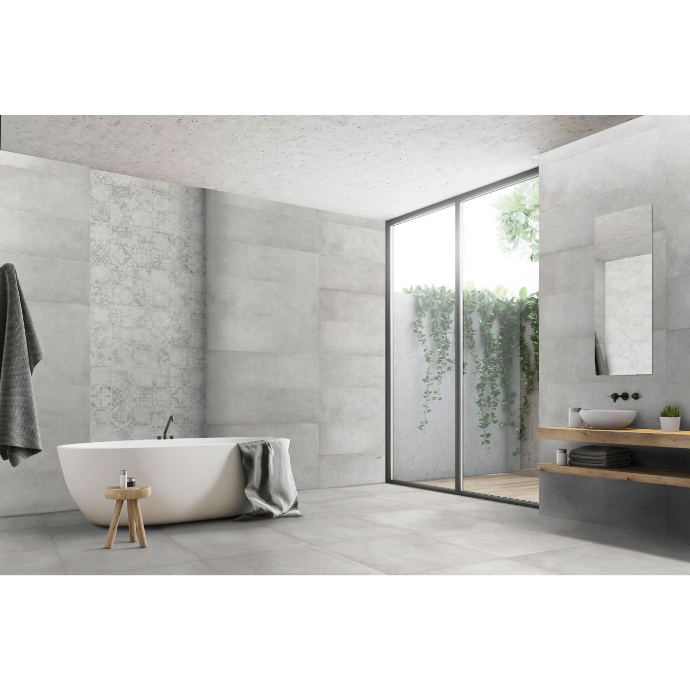 Lancer Gris Concrete Effect Matt Porcelain Tile 800x800mm