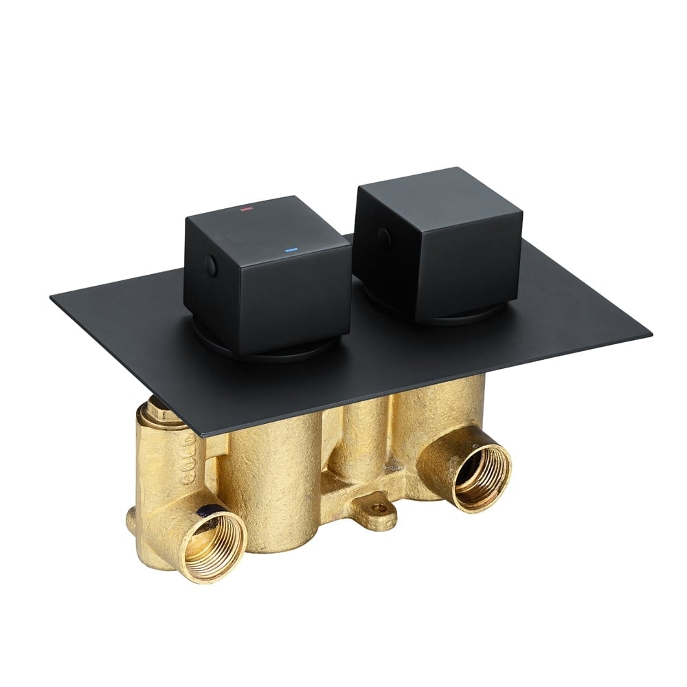 Zena Matt Black Single Outlet Square Concealed Valve