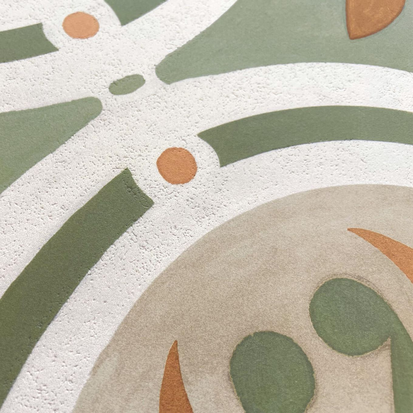 Acropolis Green Matt Porcelain Patterned Tile 223x223mm